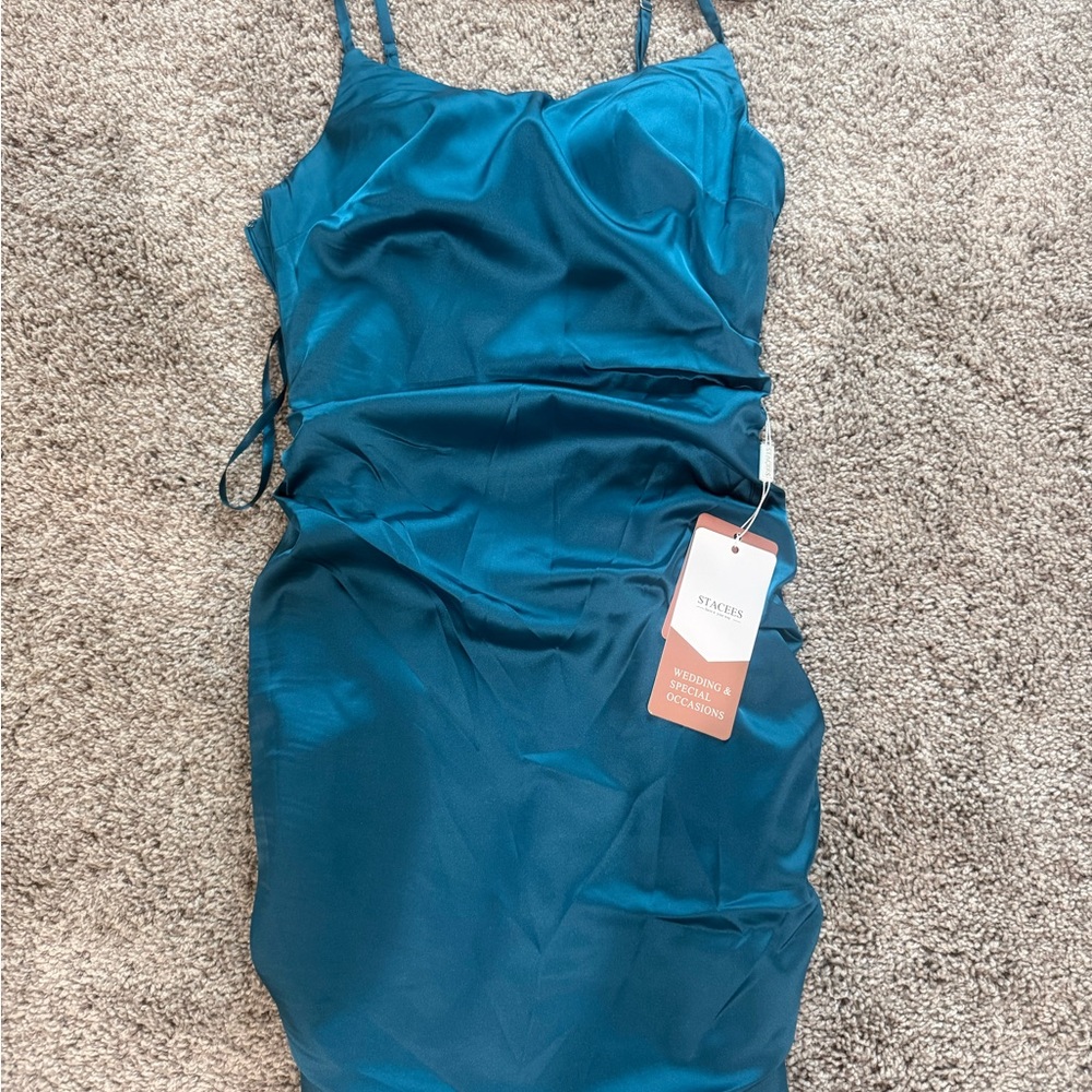 Teal Spaghetti Strap Dress